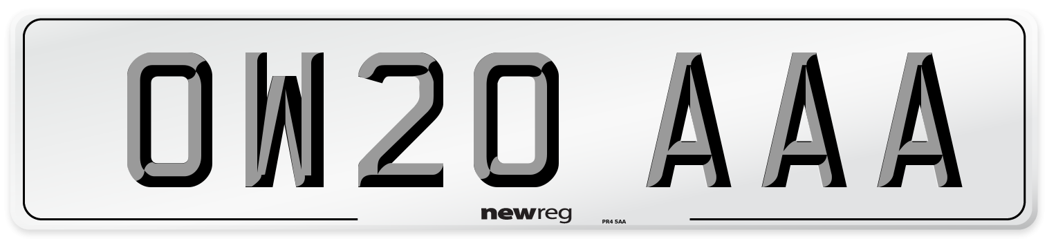 OW20 AAA Number Plate from New Reg